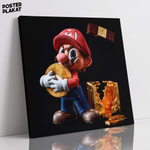 Картина для интерьера Марио / Mario c биткоином на холсте, Nintendo, холст с печатью на подрамнике, картина на стену, Постер Плакат