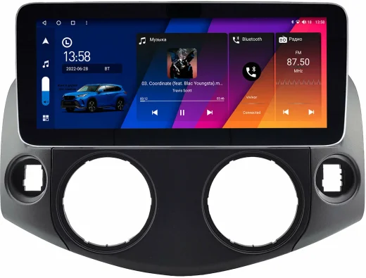 Магнитола для Toyota RAV4 30 2005-2012, Vanguard - Canbox H-Line 0213 монитор 12.3" QLED в стиле MERCEDES на Android 10, ТОП-процессор, CarPlay, 4G SIM-слот