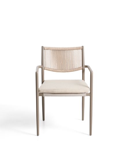 Уличный стул Argasi из алюминия бежевого цвета и веревки