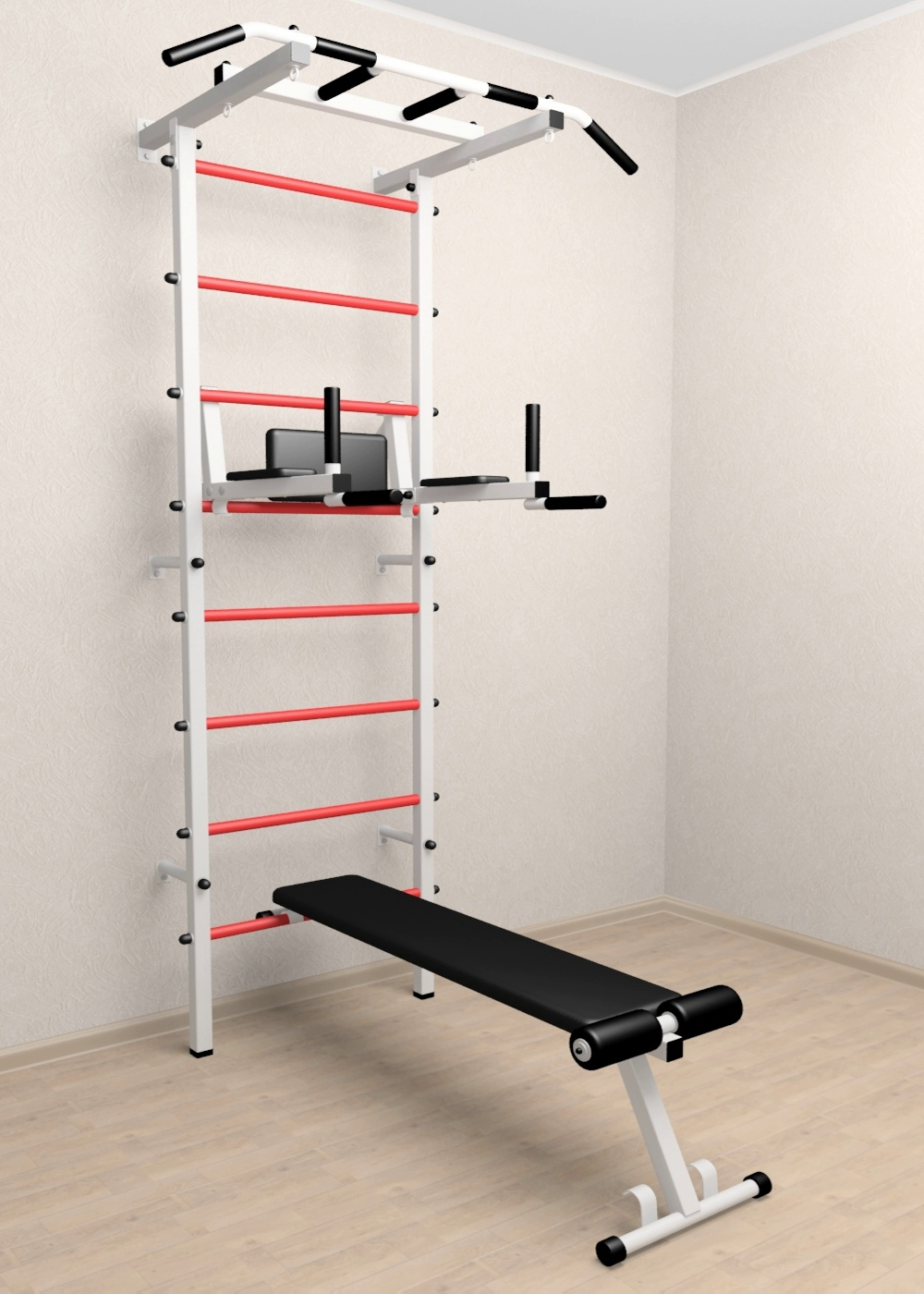 Шведская стенка Sv Pro 804 (Турник Pro/Брусья/стойка/Скамья)