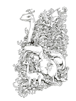 Doodle Invasion. Coloring book