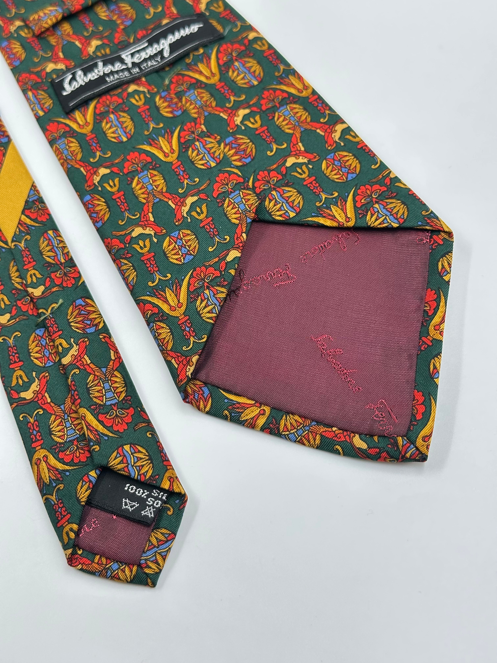 Галстук зелёный Salvatore Ferragamo