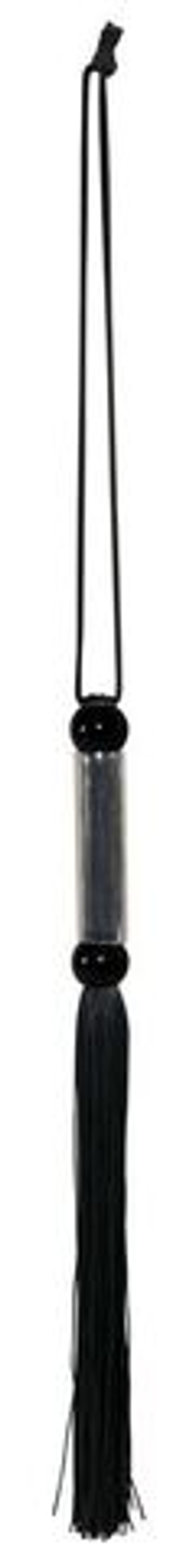 Чёрная мини-плетка с железной ручкой - 26 см. (Цвет: черный)