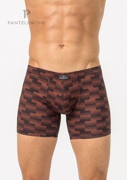 Трусы мужские боксеры удлинённые Pantelemone PMHL-1283, полосы коричневые