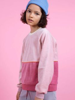 Велюровый свитшот ПУДРА/БРУСНИКА