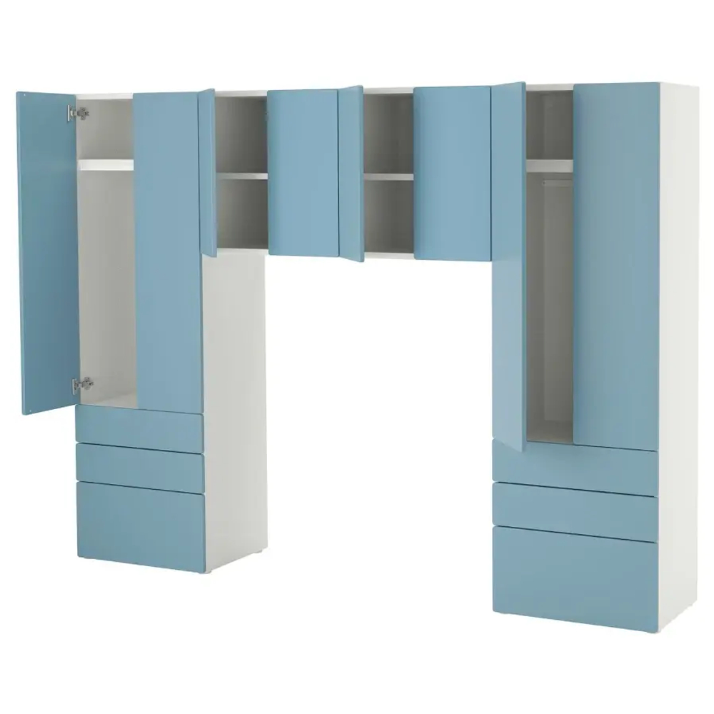 Шкаф - SMÅSTAD / PLATSA/ SMАSTAD  IKEA/ СМОСТАД / ПЛАТСА ИКЕА, 240х181  см, голубой /белый