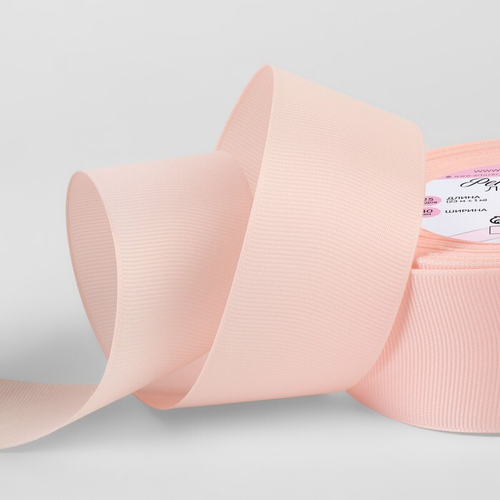 Лента репсовая / 40 мм / цвет: персиковый