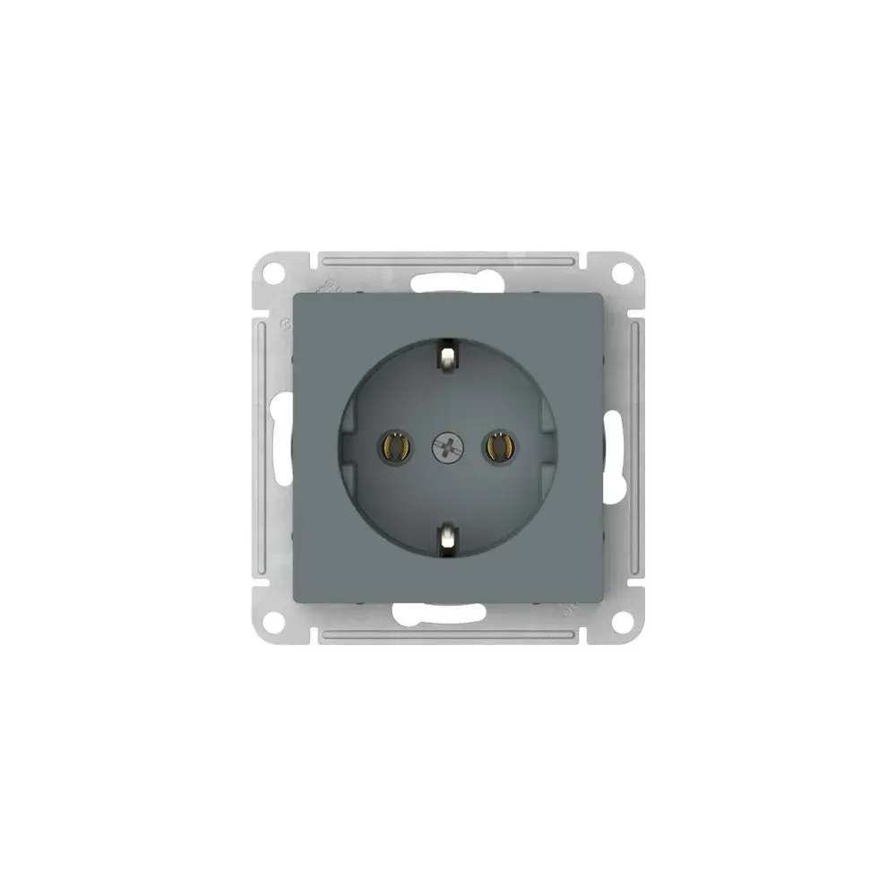 ATLASDESIGN РОЗЕТКА с заземлением без шторок, 16А, мех., быстрозажим. клем., ГРИФЕЛЬ