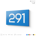 Номер на дверь 291, табличка на дверь для офиса, квартиры, кабинета, аудитории, склада, голубая 120х70 мм, Айдентика Технолоджи