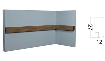 Молдинг Контур окрашенный завершающий, 27x12 мм