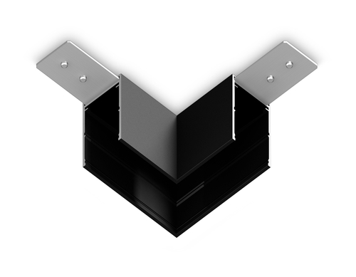 Коннектор угловой для накладного шинопровода Magnetic 220V GL1032 BK черный 80*80*52 (соединители в комплекте)