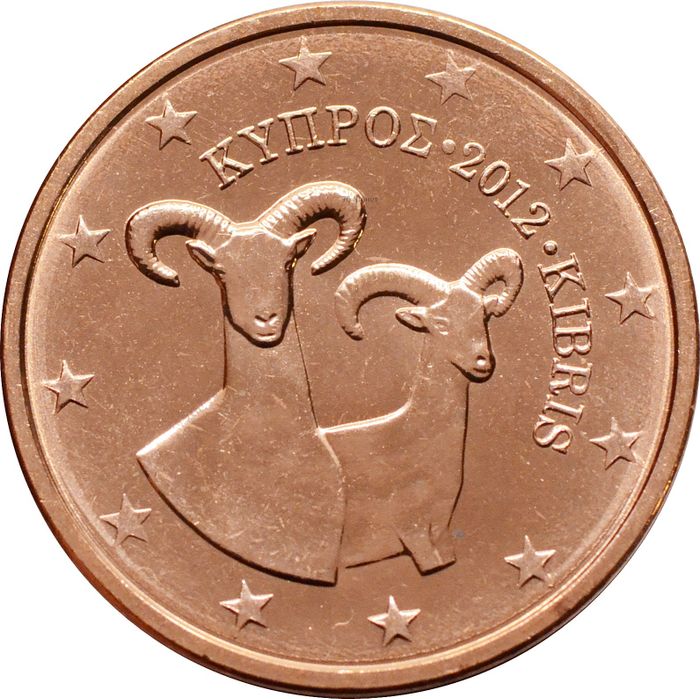 2 евроцента 2012 Кипр (2 euro cent)