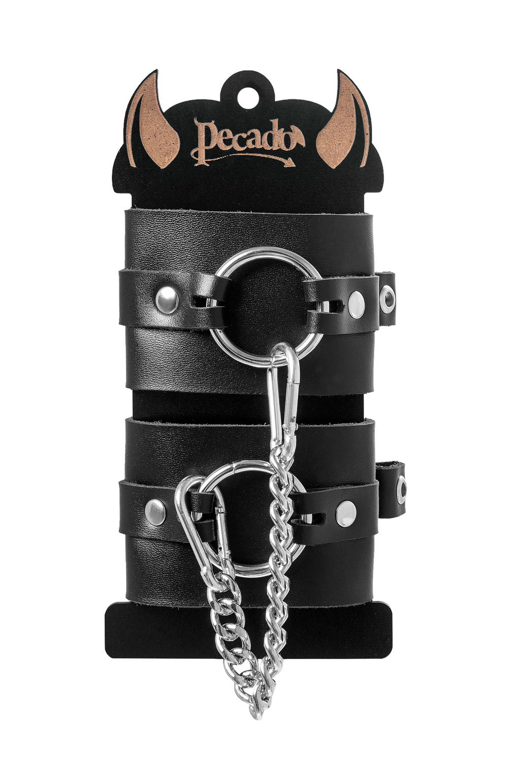 Наручники из толстой кожи с люверсами натуральная кожа