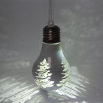 Подвеска ЛАМПА с подсветкой 6*9 см "Ёлочка", Белый (подсветка Теплый белый)