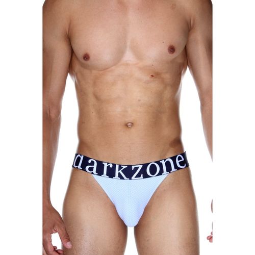 Мужские трусы танга голубой с узором DARKZONE DZN6176