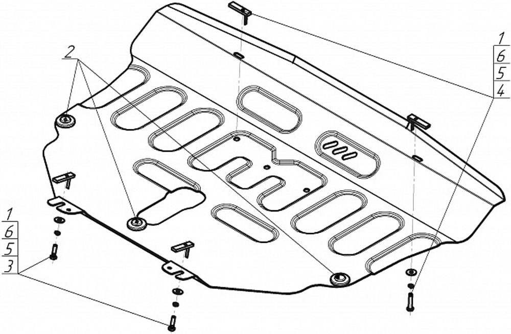Защита стальная 2 мм Д; КПП; Haval Dargo; F7; с 2024 г MOTODOR.73102