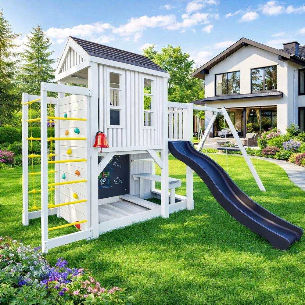 Детский домик с качелями "Сканди-спорт плюс"