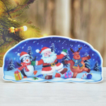 Наклейка новогодняя "Санта и пингвин" 3D 33*16см