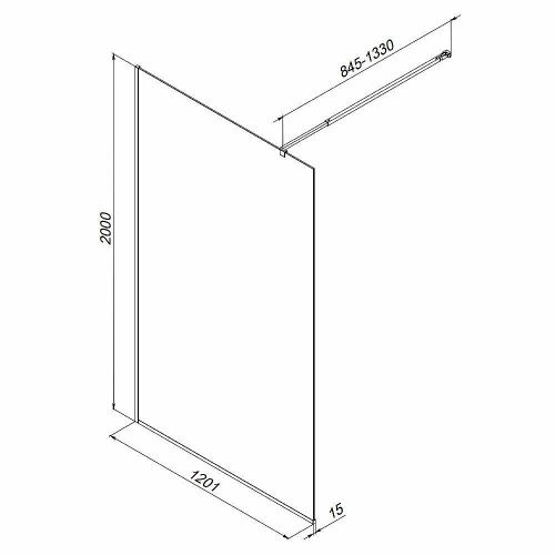 Душевое ограждение AM.PM Func W84WI 120 W84WI-120-F1-MTE стекло прозрачное/профиль хром