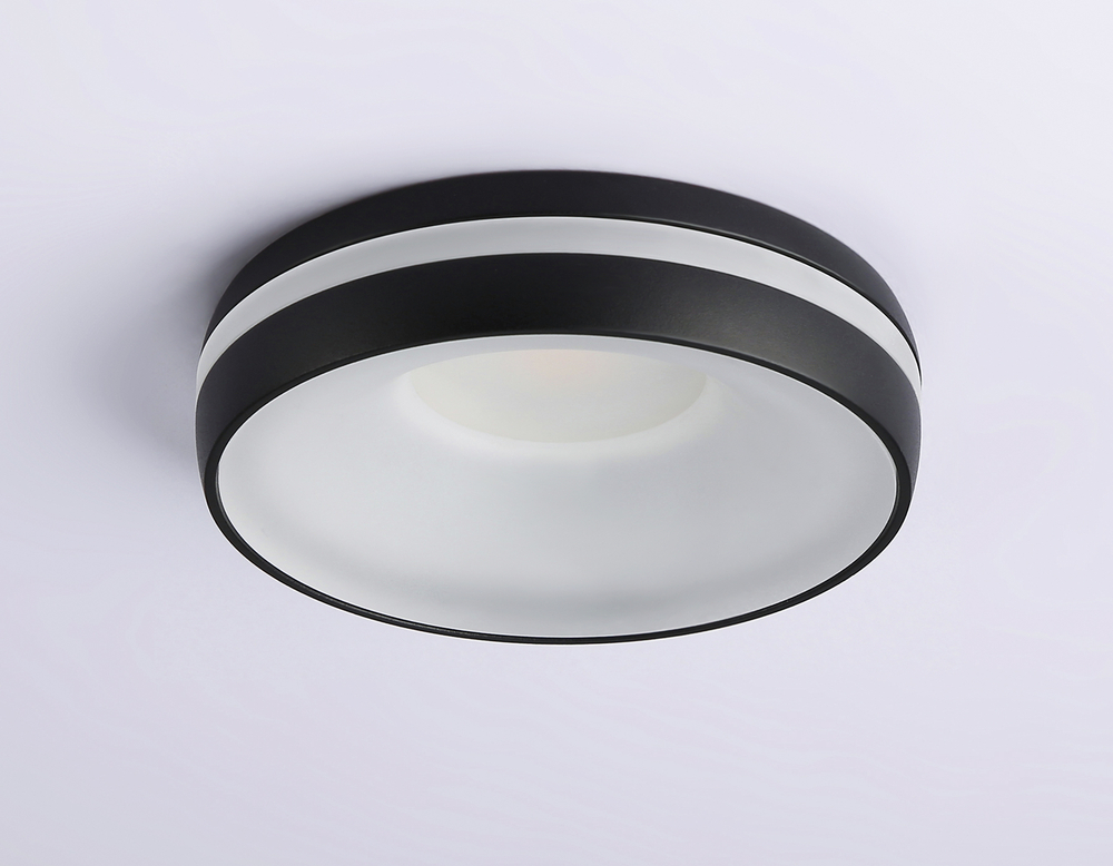 Встраиваемый точечный светильник MR16 с акрилом TN3322 SBK/FR черный песок/белый матовый GU5.3 D95*40