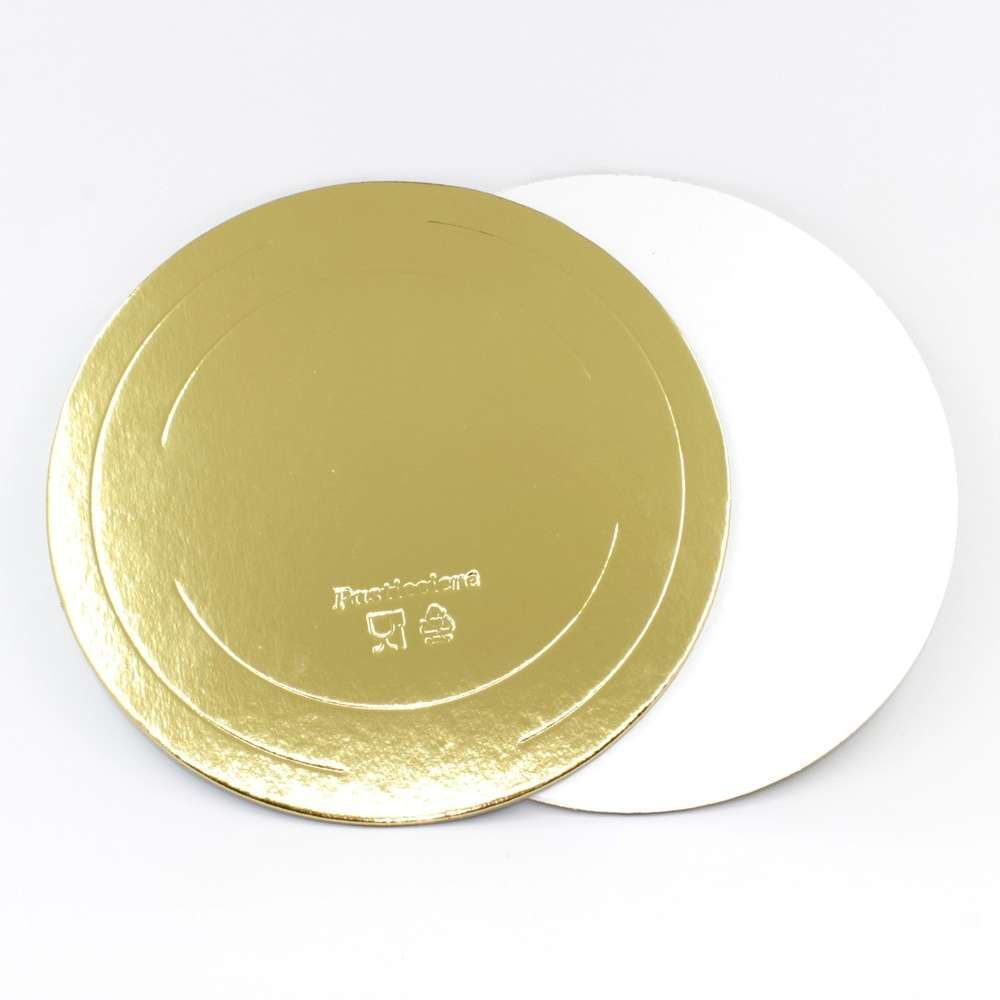 Подложка Pasticciere усиленная 3,2 мм, d=20 см (золото/жемчуг)