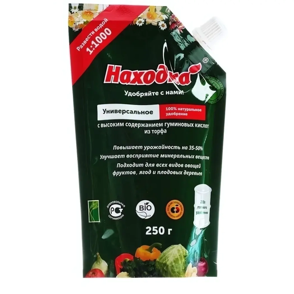 Удобрение универсальное из торфа на основе гуминовых кислот 0,25кг Концентрат на 250л, в пасте «Находка»