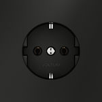 Розетка встраиваемая VOLTUM S70 с заземлением 16А, (черный матовый)