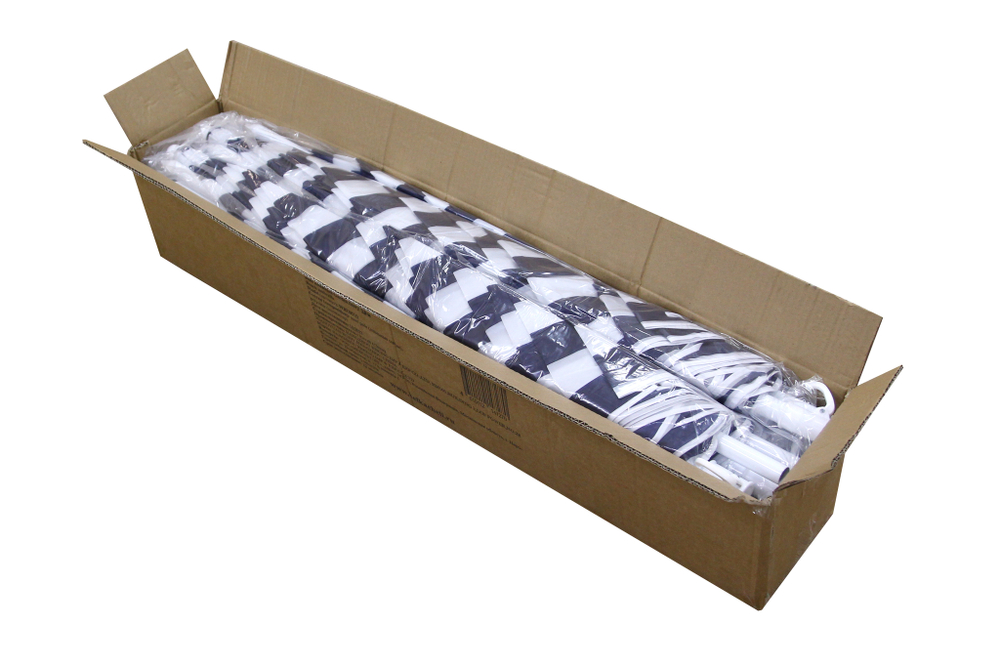 Зонт  2,0м бело-синяя полоска (уп.12шт.) 2 части арт.WRU051/2 "Garden story"