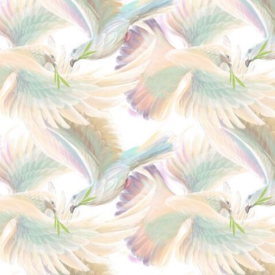 Голубь мира на белом