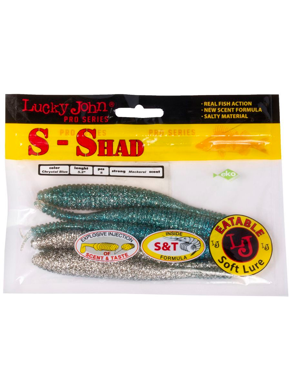 Черви съедобные LUCKY JOHN Pro Series S-SHAD 5.2in (13.20)/085 5шт.