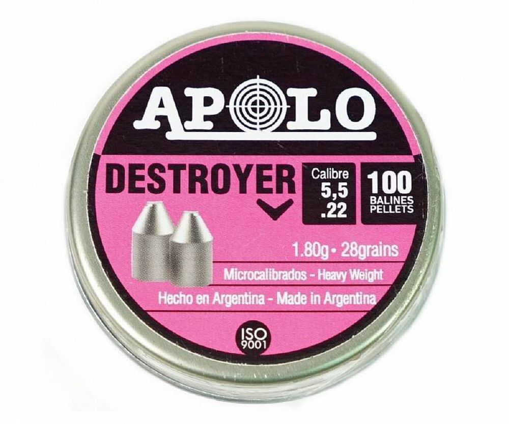 Пули Apolo Destroyer 5,5 мм, 1,8 г 100 штук