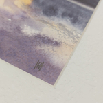 Картина акварельная авторская в паспарту 21х30 см на стену для интерьера "Закат над"