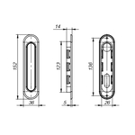 Защелка с ручками для раздвижных дверей SH.SL152.KIT011-BK (Soft LINE SL-011) АВ бронза
