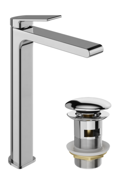 Смеситель для раковины STWORKI Ольборг S20020CR + донный клапан SD-001CR хром