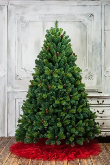 Искусственная сосна Байкальская с шишками 210 см., Леска+ПВХ, ЕлкиТорг (97210)