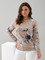 Лонгслив ЛНкл-081/бежевый-плетистаяроза