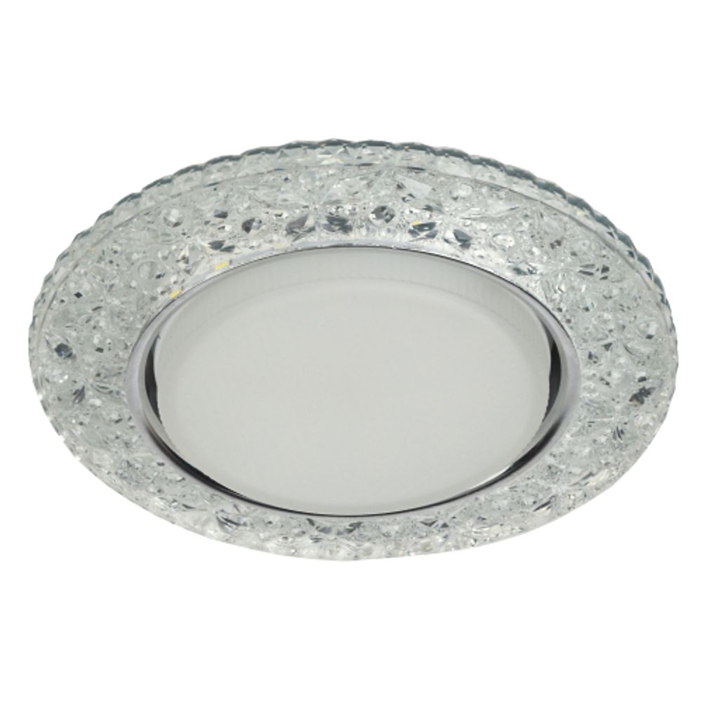 Светильник встраиваемый cо светодиодной подсветкой ЭРА DK LD25 SL/WH под лампу GX53 прозрачный | Встраиваемые LED светильники