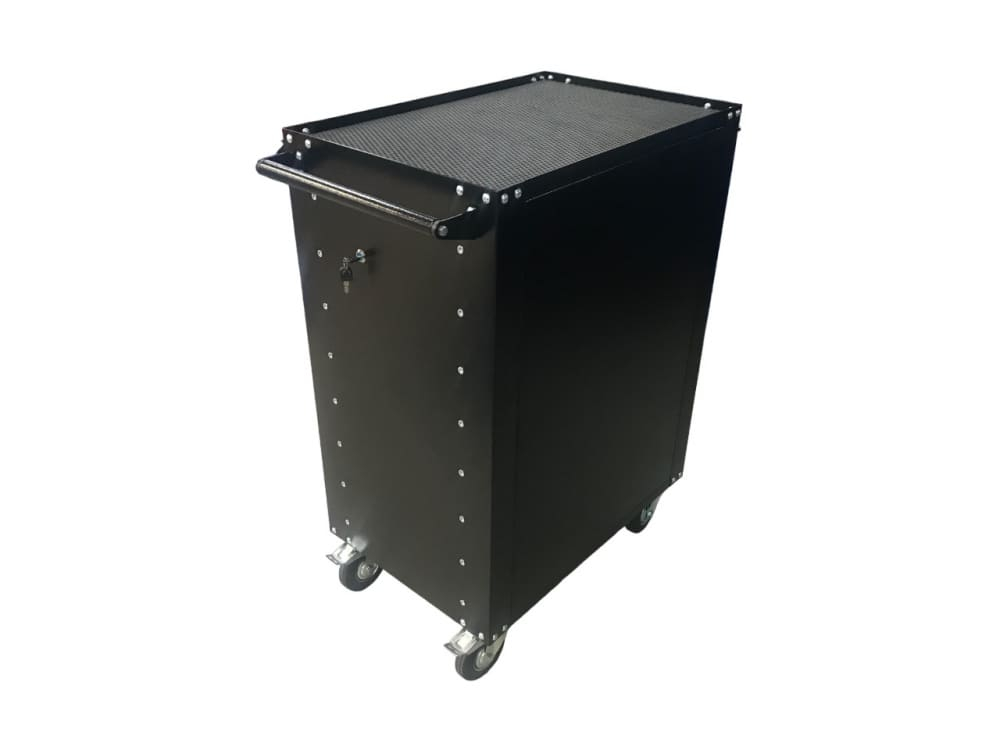 Инструментальная тележка GWT-B7L (7 ящиков, центральный замок, колеса с тормозом, синяя)