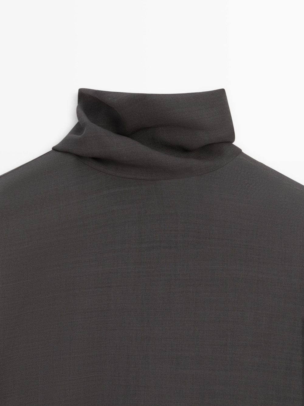 Massimo Dutti Струящаяся блузка - STUDIO, антрацитовый