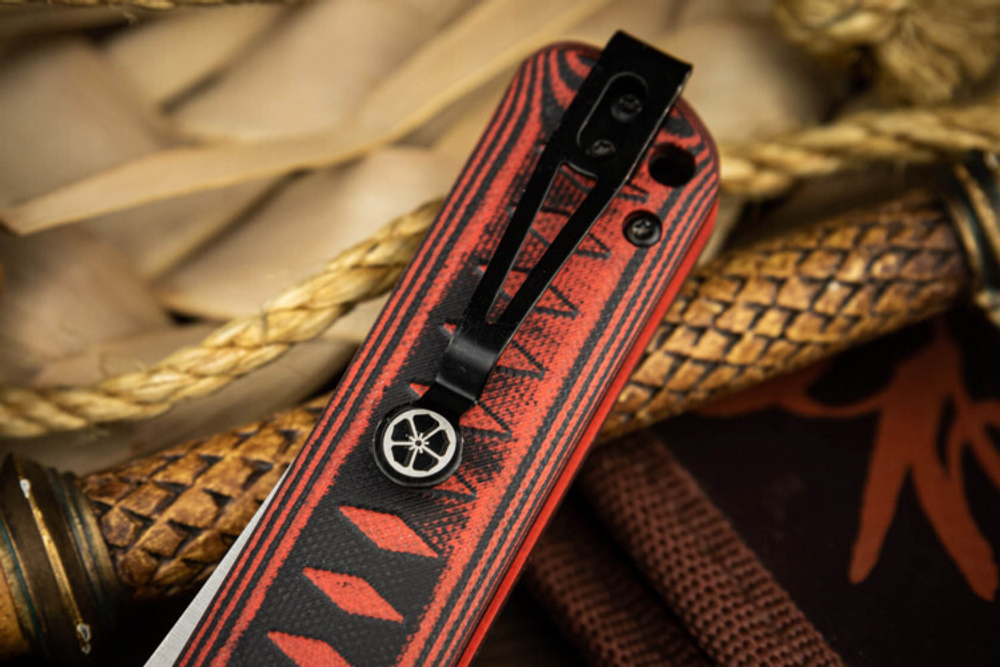 Нож складной Kizlyar Supreme WHISPER AUS-10CO SW G10-BRH CB (StoneWash, G10 Black-Red Handle, Caged Ballbearing)