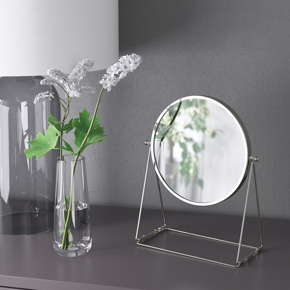 IKEA LASSBYN  (ИКЕА ЛАССБЙН)  -  Настольное зеркало, серебро, 17 см