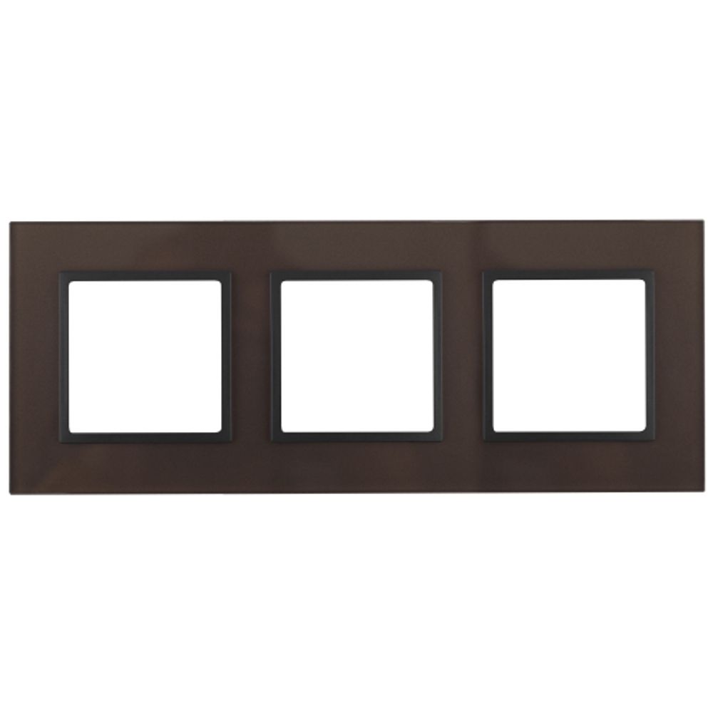 14-5103-13 ЭРА Рамка на 3 поста, стекло, Эра Elegance, бронза+антр