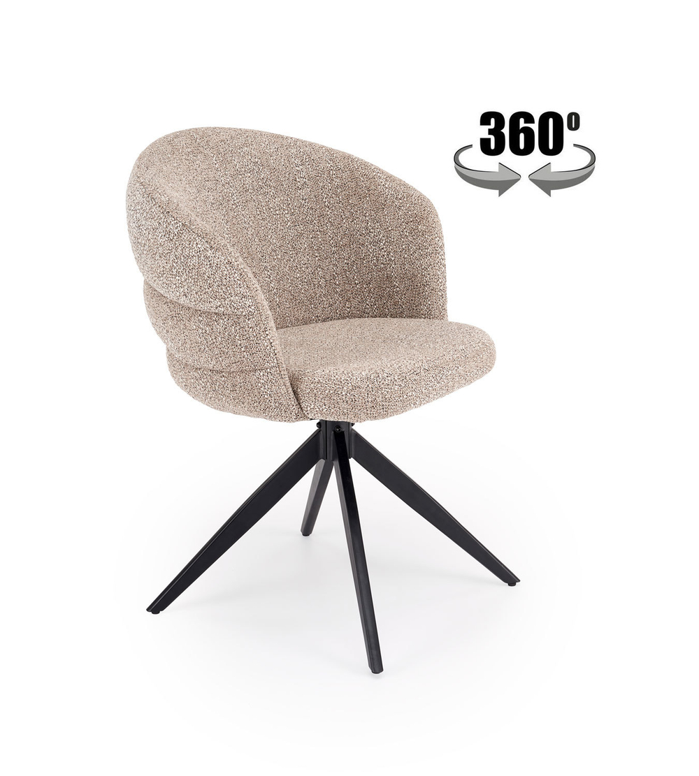 Стул HALMAR K604 бежевый/черный, поворотный
