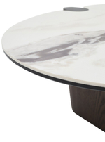 Стол М-City DISAUR Кофейный Арн (Arn) Fendi White керамика на стекле, массив, МДФ, Дубовый шпон