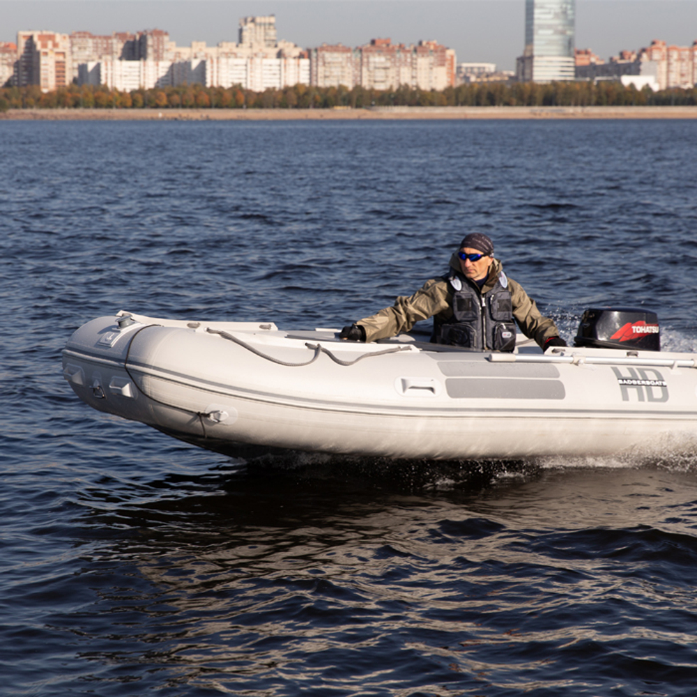 Надувная ПВХ-лодка BADGER Heavy Duty 430 AL, Серый