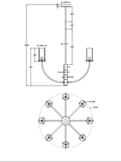 Потолочная люстра Maytoni MOD223PL-08BS
