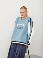 СВИТШОТ «DREAMS DEPARTMENT» ВИНТАЖНЫЙ СИНИЙ|МОЛОЧНЫЙ