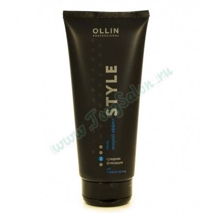 Гель для волос средней фиксации «Wet Gel Medium», «Мокрый эффект», Style, Ollin, 200 мл.