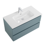 Тумба с раковиной подвесная BelBagno KRAFT-900-2C-SO-AO Голубой матовый, раковина белая BB900ETL