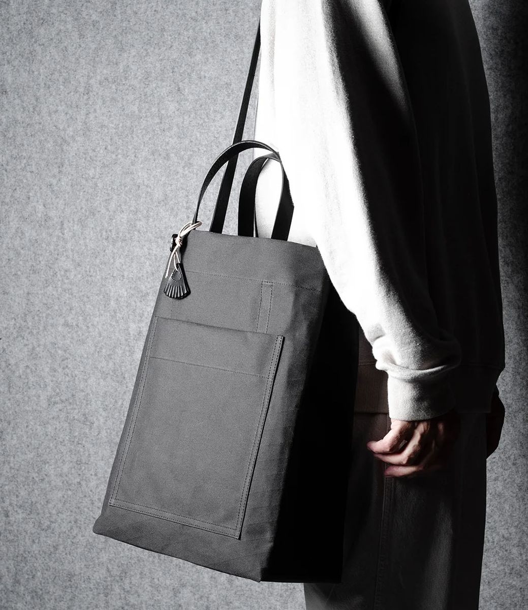 Hard Graft Keeper Tote Bag Charcoal — сумка-тоут из хлопка